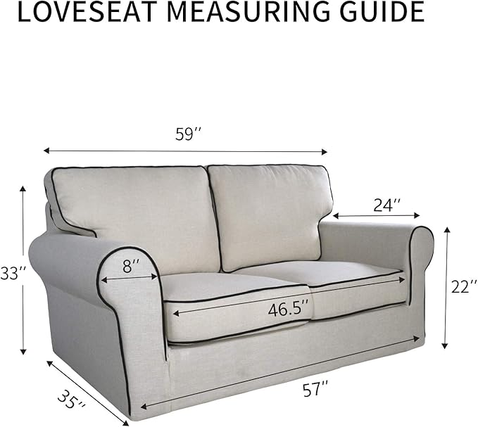 PureFit Super Stretch Sofa Slipcover – Spandex Non Slip Soft Couch Sofa Cover, Washable Furniture Protector with Non Skid Foam and Elastic Bottom for Kids, Pets (Loveseat, Ivory)
