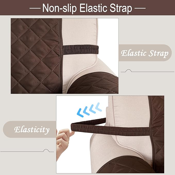 Recliner Chair Covers Reversible Sofa Cover Couch Cover for Pets Lazy Boy Furniture Protector(28''Recliner,Chocolate/Chocolate)