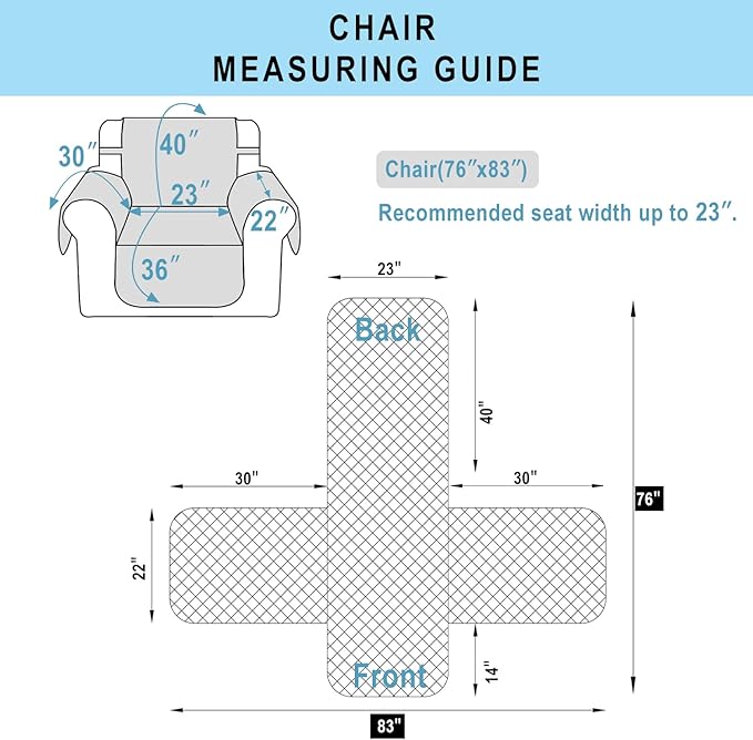 Recliner Chair Covers Reversible Sofa Cover Couch Cover for Pets Lazy Boy Furniture Protector(23''Chair,Brown/Beige)