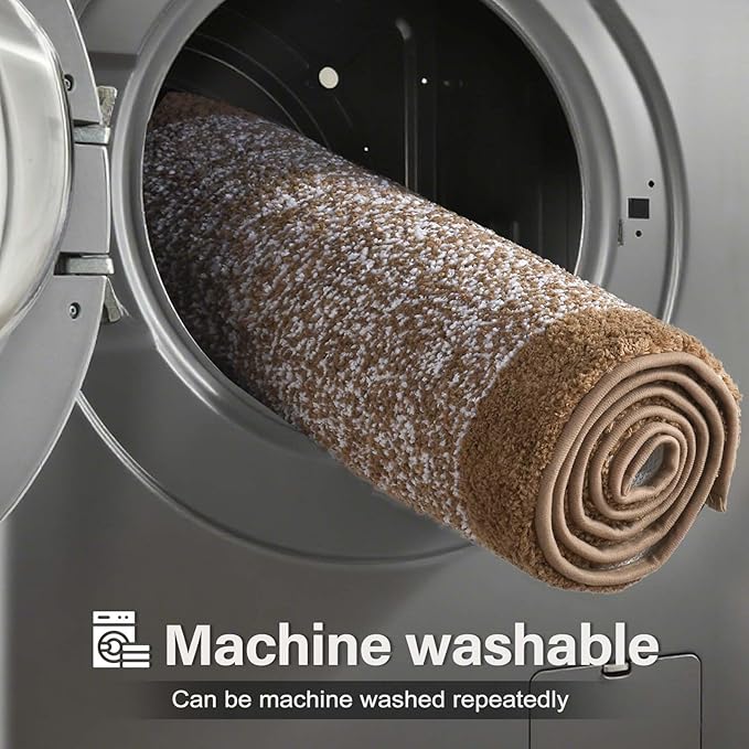 Bathroom Rugs 24x17 Non Slip Washable, Coffee Bath Mat for Bathroom Floor Tub, Soft Absorbent Quick Dry Mats for Shower, Bathtub,Home Decor