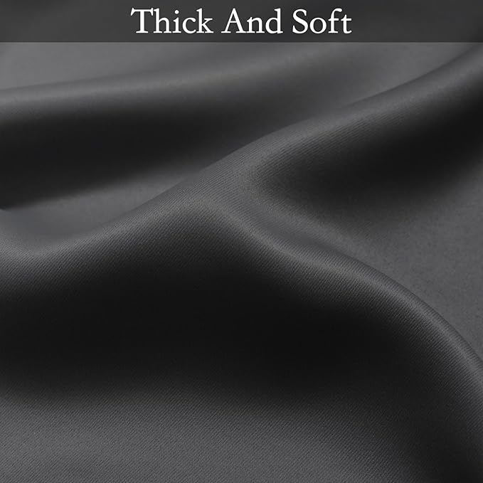 SimpleHome Ombre Room Darkening Curtains for Bedroom, Gradient Black to Grey White Light Blocking Thermal Insulated Grommet Window Curtain/Drapes for Living Room,2 Panels, 70x63 inches Length