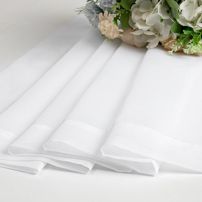 Aiyufeng White Sheer Curtains 90 Inches Long, Light Filtering Rod Pocket Solid Color Window Sheer Curtain Panels, Elegant Curtains & Drapes for Living Room, Bedroom 2 Panels (White, 59" W x 90" L)