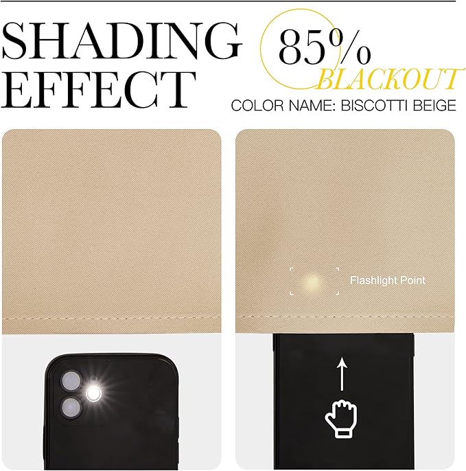 NICETOWN Room Darkening Draperies Window Curtain Panels, Thermal Insulated Grommet Room Darkening Curtains for Bedroom (Biscotti Beige, 2 Panels, W42 x L54)