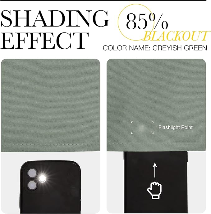 NICETOWN Room Darkening Curtains for Room Divider, Grommet Thermal Curtains Light & Sound Reducing Window Treatments for Sliding Glass Door, W66 x L118, Sage Green, 2 Panels