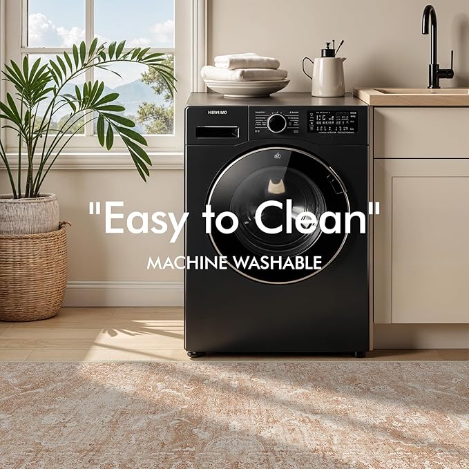 2'6"x8' Washable Hallway Runner Rug - Non Slip Kitchen Runner Rugs with Rubber Backing Vintage Low-Pile Carpet Runners for Entryway Dining Room Laundry Room Home Decor (Brick)