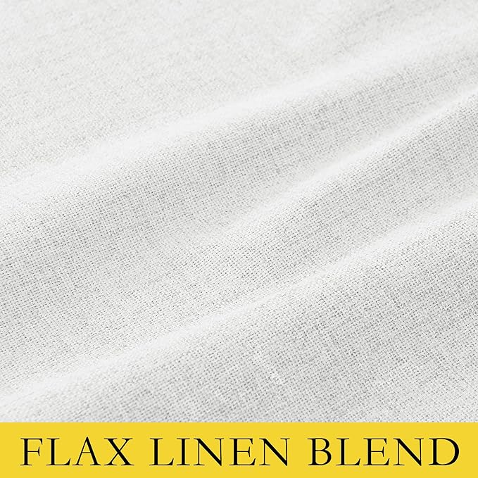 NICETOWN 100% Absolutely Blackout Linen Curtains with Thermal Insulated Liner, Greyish White, 62" Wide, 72" Length Energy Saving Curtains for Playroom 2 Panels Set, Vertical Blinds
