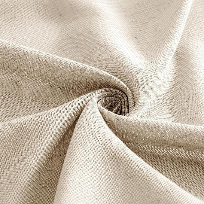 MIULEE Light Taupe Linen Curtains 72 Inch Length 2 Panels for Bedroom Living Room, Soft Linen Textured Window Drapes Semi Sheer Light Filtering Back Tab Rod Pocket Farmhouse Modern Burlap Look Decor