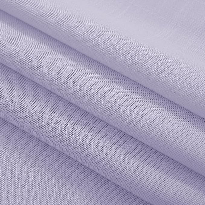 Lavender Semi Sheer Linen Curtains 96 Inches Long 2 Panels Set for Living Room Back Tab Light Filtering Long Drapes Modern Farmhouse Light Violet Purple Bedroom Decor 52ラ96