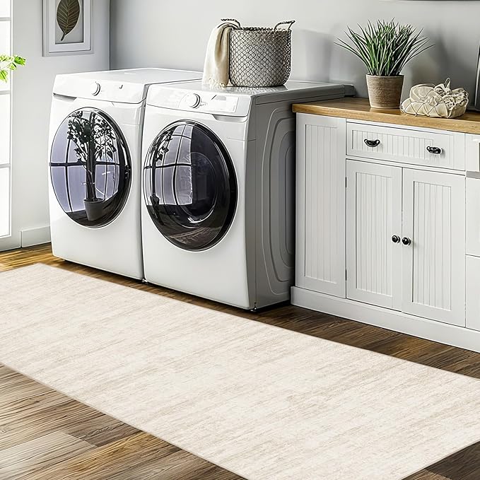 2.5x10 Washable Runner Rugs,10 ft Runner Rug for Hallways,Ultra-Thin Abstract Long Stain Resistant Rug Runner,Non-Slip Backing Kitchen Runner Rugs for Bedroom,Entryway,Living Dining Room