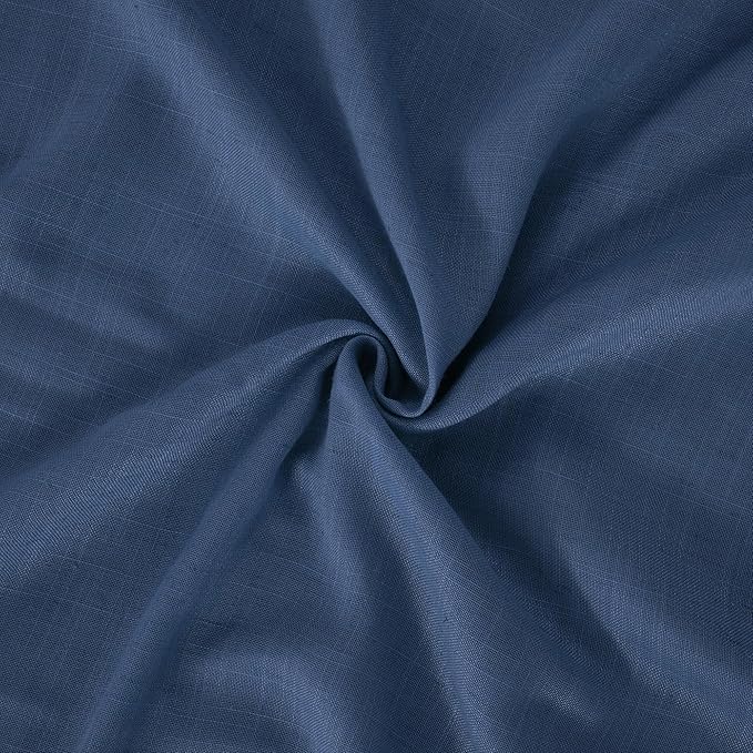 BGment Short Navy Blue Semi Sheer Curtains 40 Inch Length for Windows, Linen Small Drapes Light Filtering for Bathroom Cafe Decor with Rod Pocket Lightweight, 2 Panels Set, Each 30 Inch Wide