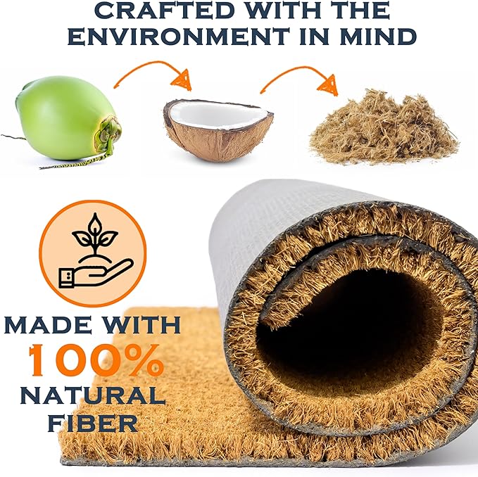 MAINEVENT Plain Coir Doormat Bulk 30x17 Inch, Blank Door Mat 10 Pack for Crafting Painting, Welcome Mat for Crafts