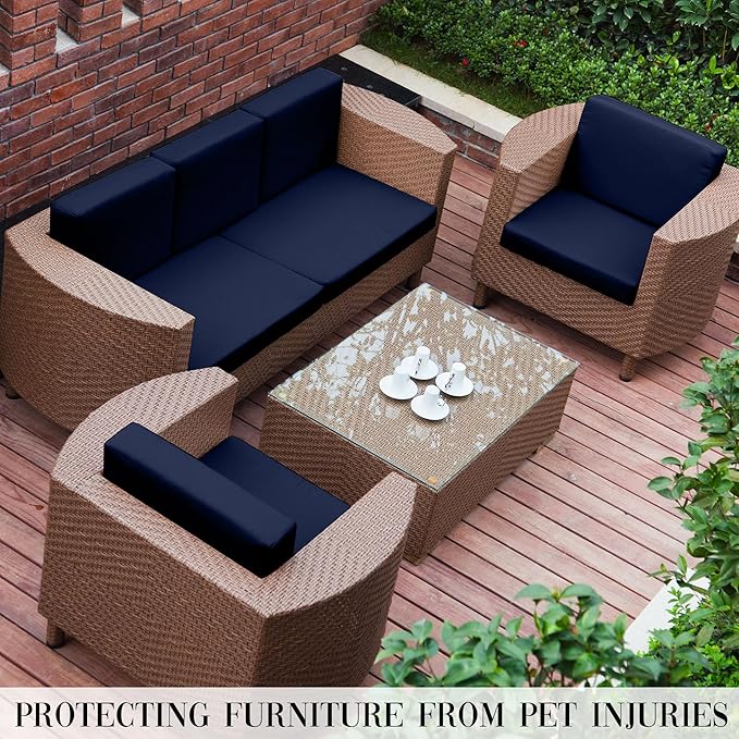 Outdoor Cushion Covers Set,14PCS Patio Furniture Couch Seat Slipcovers, Replacement for Sofa Sectional Chair(Cover,Only)