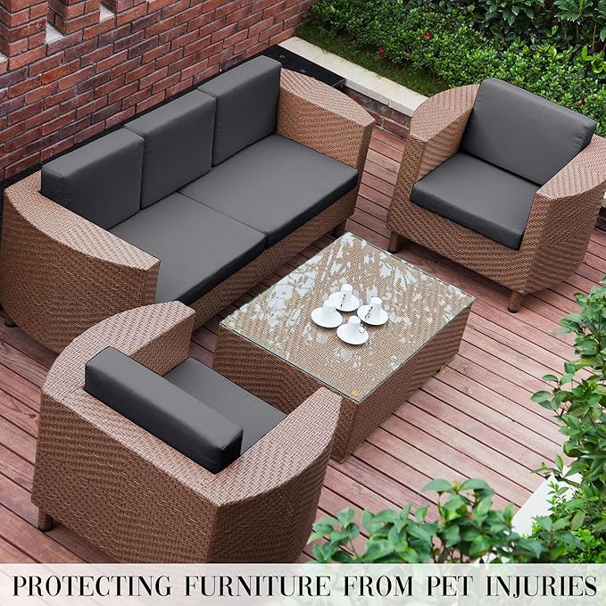 Outdoor Cushion Covers Set,14PCS Patio Furniture Couch Seat Slipcovers, Replacement for Sofa Sectional Chair(Cover,Only)