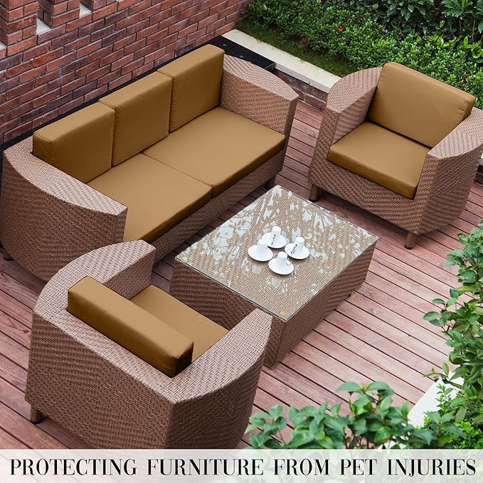 Outdoor Cushion Covers Set,14PCS Patio Furniture Couch Seat Slipcovers, Replacement for Sofa Sectional Chair(Cover,Only)