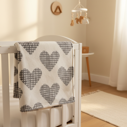 Small Space, Big Comfort: How to Use a Fleece Baby Blanket with Checkered Heart Print in a Tiny Nursery