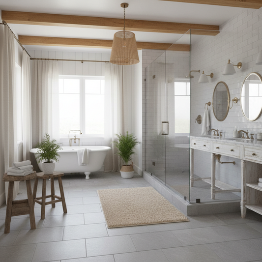 Absorbent Bath Mat Sizing Decoded: How to Pick the Right Size for Large Bathrooms, Walk-In Showers, and Double Vanities