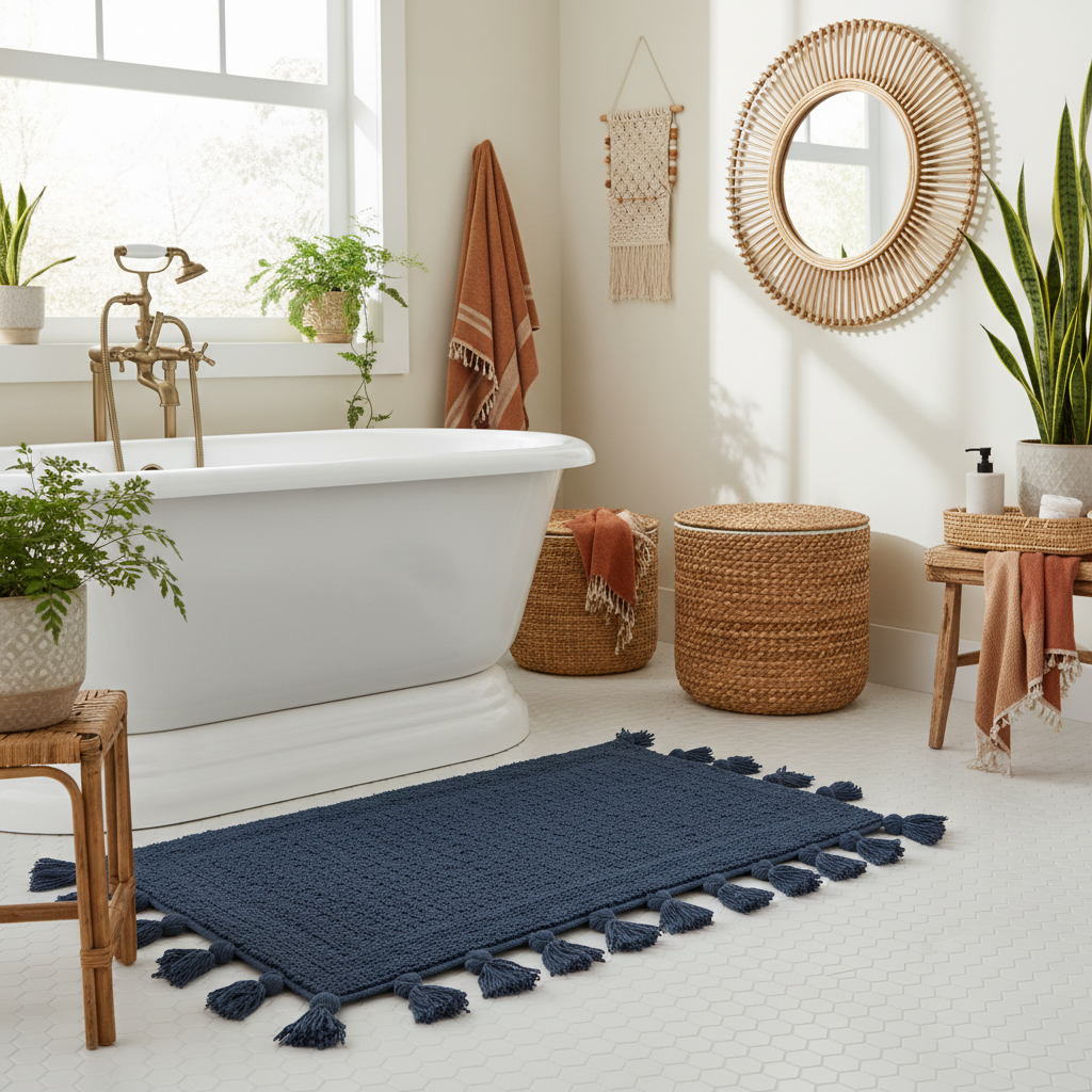 Beyond Absorbency: What Really Matters When Choosing a Waffle Bath Rug with Boho Tassel Style
