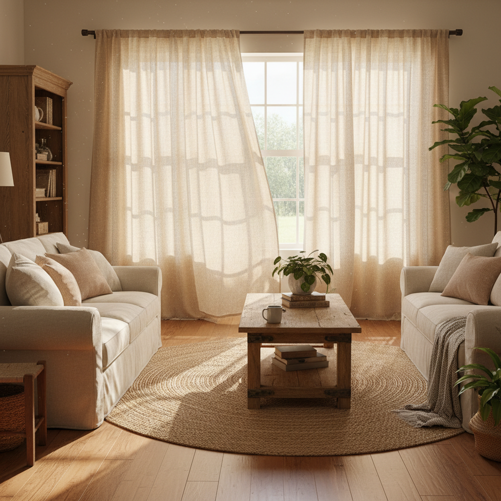 Matching Semi Sheer Linen Curtains to a Farmhouse Living Room: A Practical Light and Style Guide for Renters, First-Time Homeowners, and Boho-Neutral Decorators