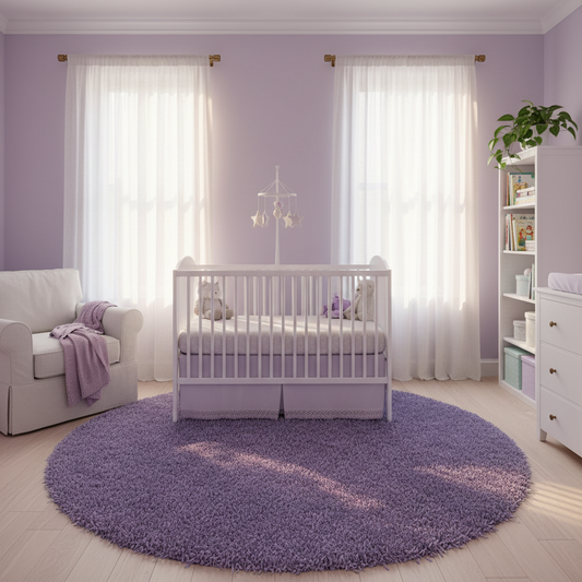 Small Space, Big Impact: How to Use a Fluffy Round Rug in a Girls Playroom or Nursery