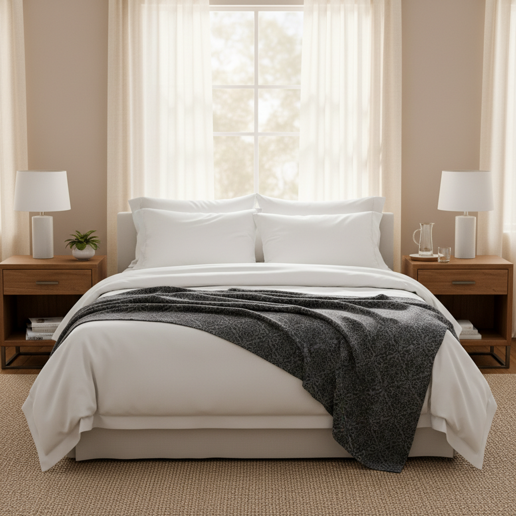 What Savvy Decorators Spend on Fabric and Skip the Oversized Fill in a Soft Jacquard Flannel Blanket King Bed Setup