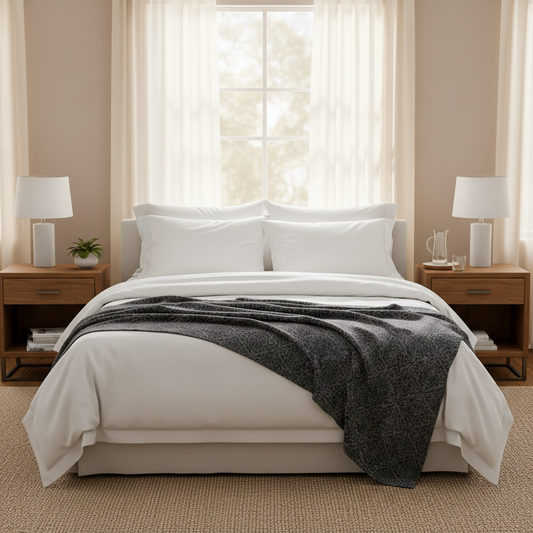 What Savvy Decorators Spend on Fabric and Skip the Oversized Fill in a Soft Jacquard Flannel Blanket King Bed Setup