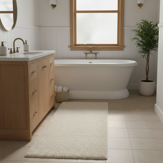 Long Waffle Bath Rug on a Tight Budget: Quick-Dry Bathroom Floor Style You Can Achieve Without Spending a Fortune