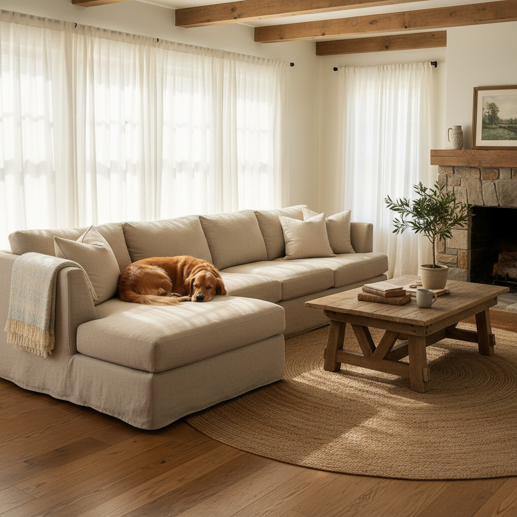 Splitting Sectional Sofa Coverage by Job: When Daily Pet Life and Deep-Clean Days Need Different Slipcover Designs