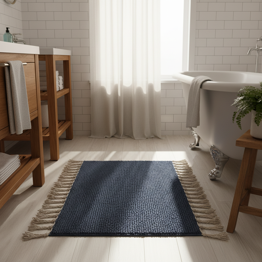 How the Slow Living Movement Reshaped Bathroom Decor: The Rise of Waffle Boho Bath Rugs with Tassels