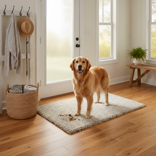 Muddy Paws in the Entryway: A Room-by-Room Guide to Keeping Your Floors Clean with a Washable Chenille Dog Mat