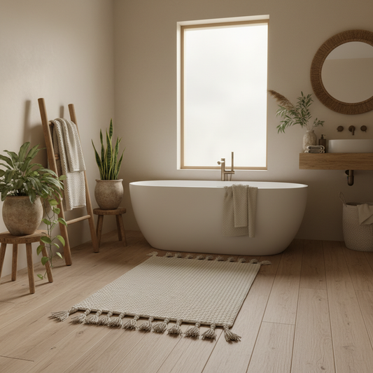 Can a Boho Waffle Bath Rug Runner Look Good and Actually Stay Dry Between Uses?