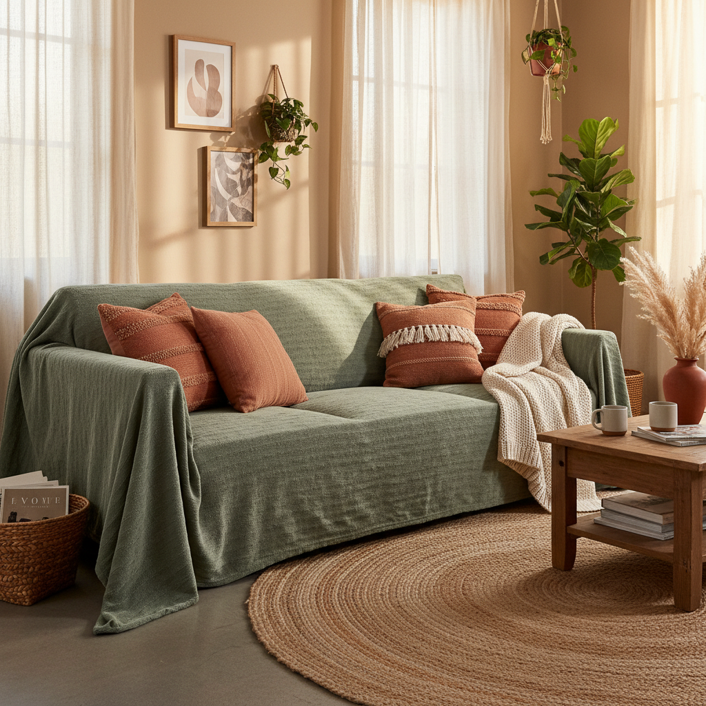 Why Your Living Room Never Quite Looks Boho — and What a Chenille Sofa Cover Actually Changes
