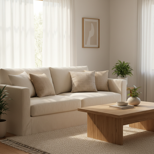 Warm Ivory or Cool Greige: Getting the Right Neutral Beige Throw Pillow Covers for Your Sofa