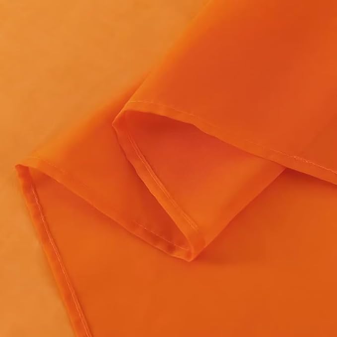 SpaceDresser Basic Rod Pocket Sheer Voile Window Curtain Panels White 1 Pair 2 Panels 38 Width 84 Inch Long for Kitchen Bedroom Children Living Room Yard(Orange,38 W x 84 L)