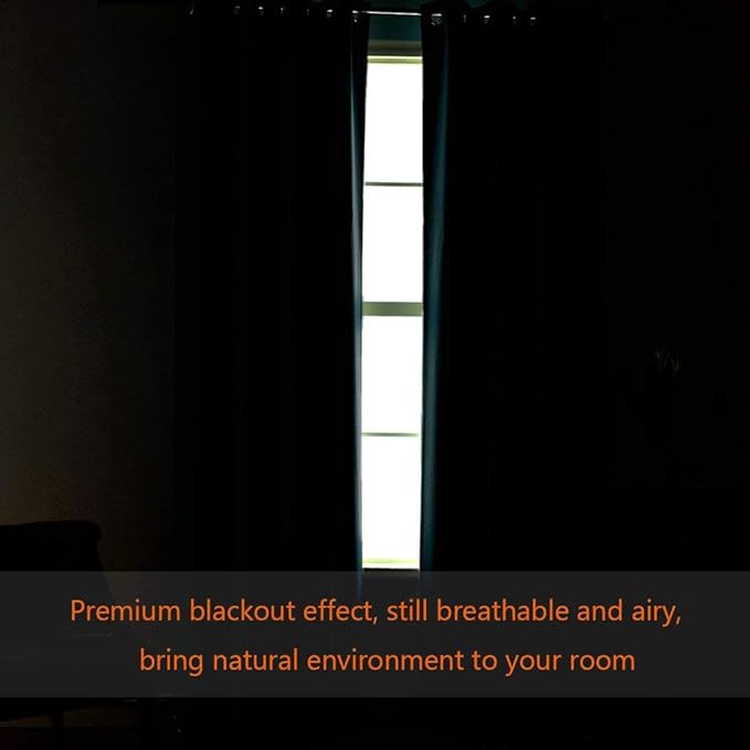 H.VERSAILTEX Blackout Patio Curtains 100 x 108 Inches for Sliding Door Extral Wide Blackout Curtain Panels Thermal Insulated Room Divider - Grommet Top, 9' Tall by 8.5' Wide - Cyan