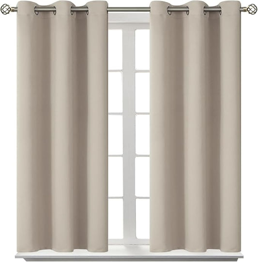 BGment Room Darkening Curtains 54 Inches Long - Grommet Thermal Insulated Drapes Window Treatment Curtains for Bedroom, 2 Panels, 38 x 54 Inch, Camel