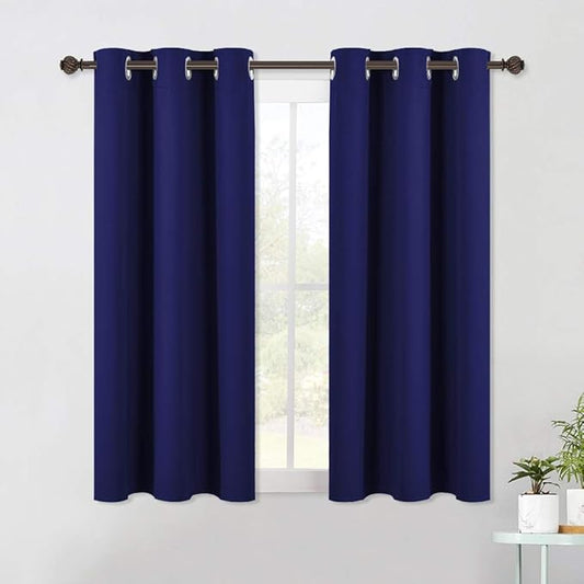 NICETOWN Living Room Blackout Curtain Panels, Window Treatment Energy Saving Thermal Insulated Solid Grommet Blackout Drapes/Draperies (1 Pair, 42 by 54-Inch, Royal Blue)