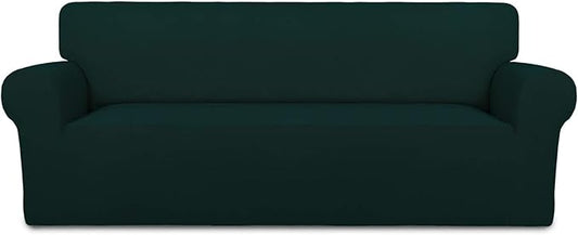 PureFit Super Stretch Sofa Slipcover – Spandex Non Slip Soft Couch Sofa Cover, Washable Furniture Protector with Non Skid Foam and Elastic Bottom for Kids, Pets （Sofa, Deep Teal）