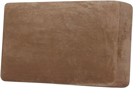 H.VERSAILTEX Velvet Stretch Individual Couch Cushion Cover Plush Slipcover for Loveseat Sofa Seat Furniture Protector Cover (1 Piece Loveseat Cushion Cover, Camel)