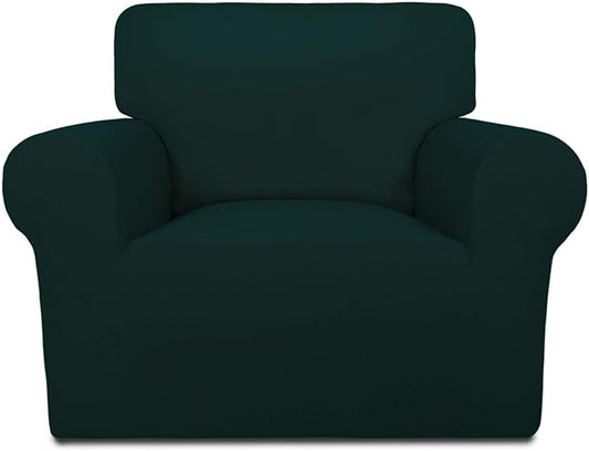 PureFit Super Stretch Chair Sofa Slipcover – Spandex Non Slip Soft Couch Sofa Cover, Washable Furniture Protector with Non Skid Foam and Elastic Bottom for Kids, Pets （Chair, Deep Teal）