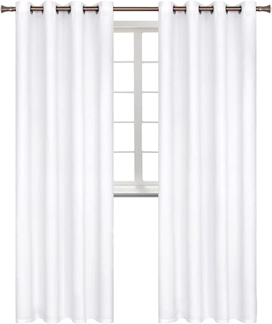 BGment Blackout Curtains - Grommet Thermal Insulated Room Darkening Bedroom and Living Room Curtains, Set of 2 Panels (52 x 120 Inch, Pure White)