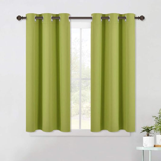NICETOWN Blackout Curtain Panels for Living Room, Thermal Insulated Solid Grommet Top Blackout Draperies/Drapes for Window (1 Pair, 42 x 45 Inch in Fresh Green)