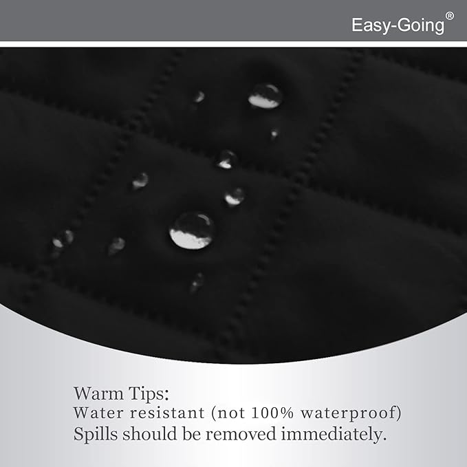 Easy-Going Recliner Chair Slipcover Reversible Sofa Cover Water Resistant Couch Cover Furniture Protector with Elastic Straps for Pets Dog (Recliner 22 inch, Black/Beige)