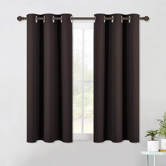 NICETOWN Living Room Blackout Draperies Curtains, Energy Smart Thermal Insulated Solid Grommet Blackout Curtains/Drapes Window Panels (2 Panels, 42-Inch x 54-Inch, Toffee Brown)
