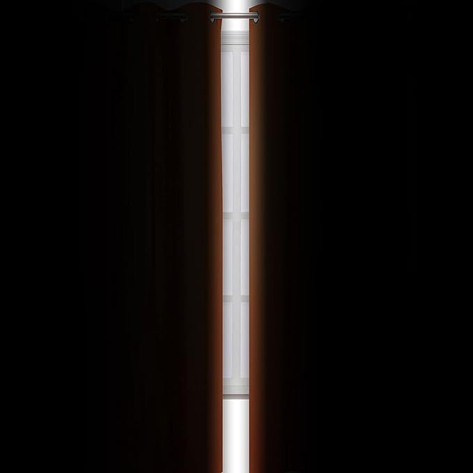LEMOMO Blackout Curtains 52 x 84 inch/Orange Curtains Set of 2 Panels/Thermal Insulated Room Darkening Bedroom Curtains