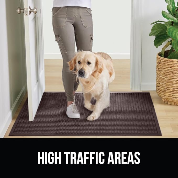 GORILLA GRIP® Ultra Absorbent Front Door Mat Outside Entrance 35x23, Traps Dirt and Moisture, HydroABSORB Indoor Outdoor Doormat Holds Up to 5.7 Cups Water, Stain and Fade Resistant Welcome Mat Coffee