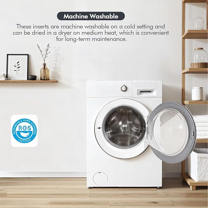 MIULEE Pillows Standard Size Set of 2 Down Feather Throw Pillows for Couch Sofa Bed, Decorative Fluffy Cotton Fabric Inserts,White 20x26