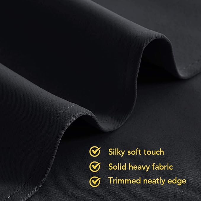 NICETOWN Blackout Draperies Window Curtain Panels, Autumn/Winter Thermal Insulated Solid Grommet Blackout Curtains/Drapes for Cafe (Set of 2, 70 inches by 72 inches, Black)