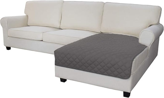 Easy-Going Sectional Couch Covers for Dogs L Shape Sofa Cover Reversible Sofa Slipcover Chaise Lounge Cover Furniture Protector Cover for Pets Dog Cat (42 x 52 inches, Gray/Gray)