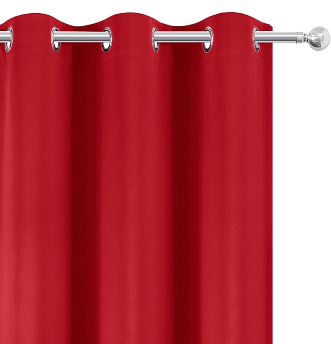 LEMOMO Blackout Curtains 66 x 72 Inch Long Bright Red Curtains Set of 2 Panels Room Darkening Curtains for Bedroom and Living Room