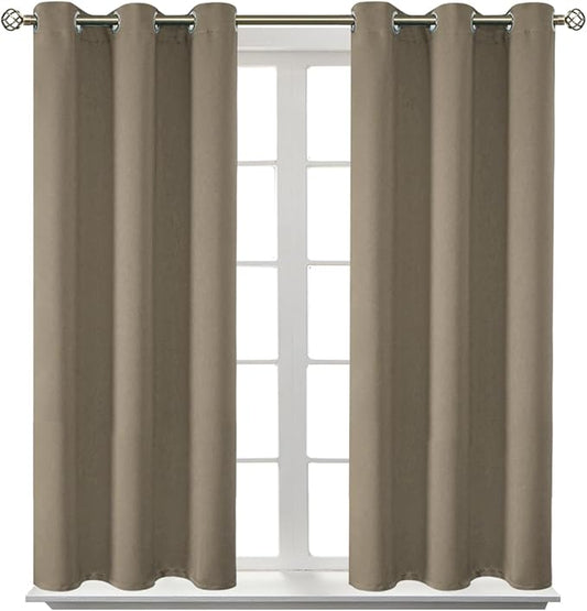BGment Room Darkening Curtains 54 Inches Long - Grommet Thermal Insulated Drapes Window Treatment Curtains for Bedroom, 2 Panels, 38 x 54 Inch, Cocoa